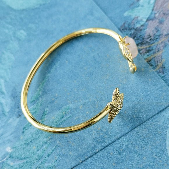 Kate Spade Sea Star Crab & Starfish Gold Flex Cuff Bracelet New w/dust bag - Picture 3 of 3